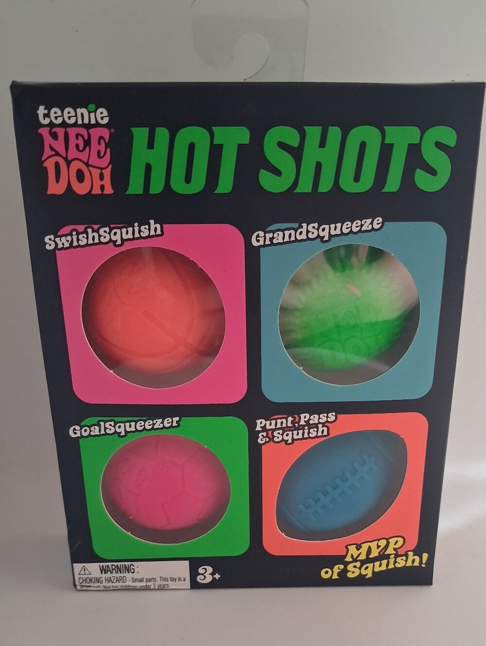 Needoh Hot Shots Squishy Toy Set - Pink, Orange, Green, Blue